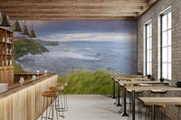 The mural has a soft, graceful feel.

