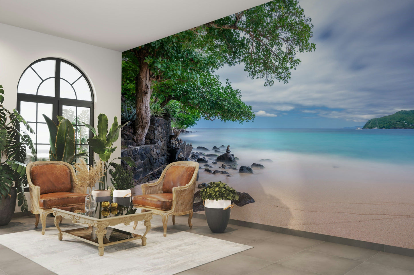 St Vincent beach tropical mural wallpaper