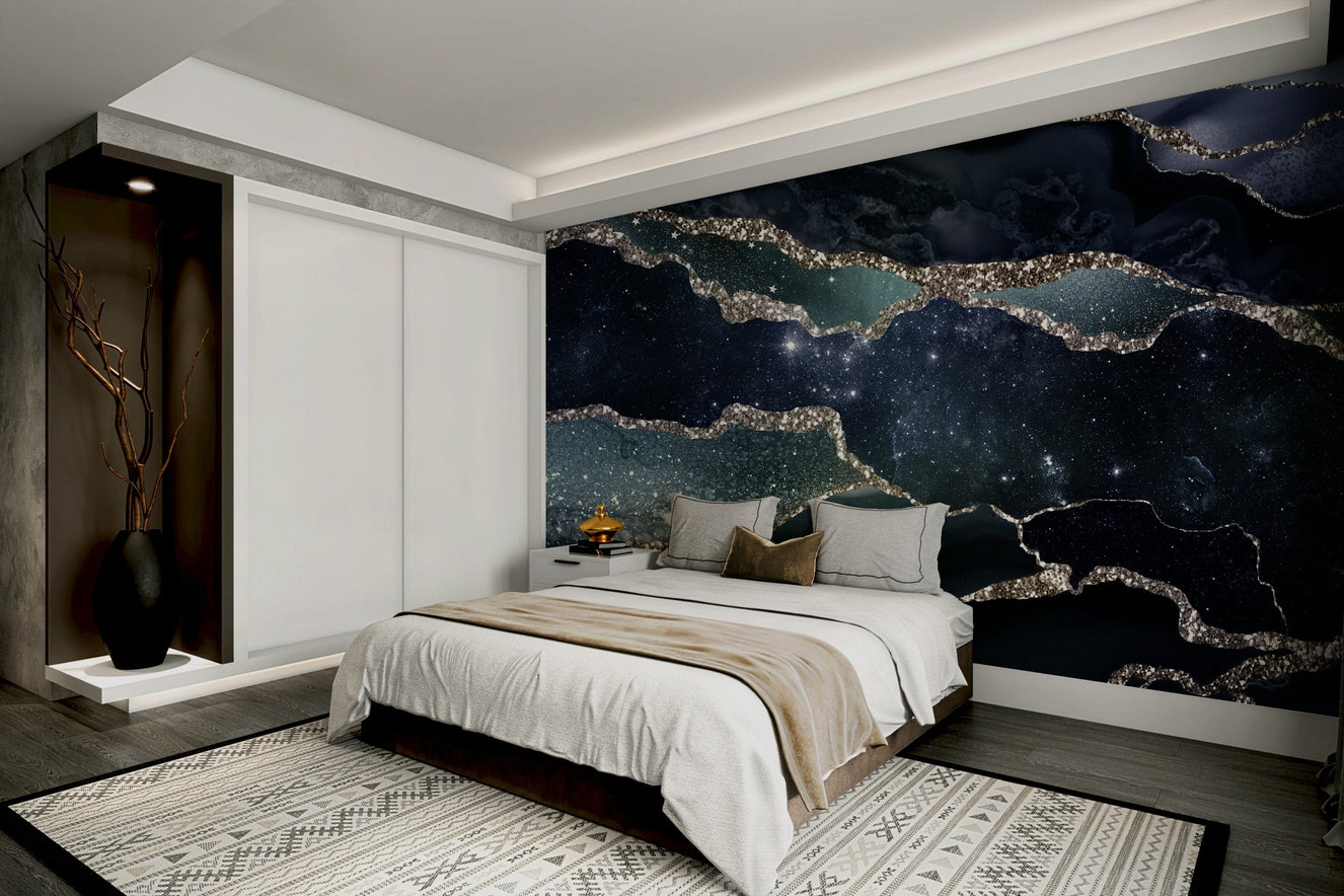 Wall mural with a stardust veins pattern.

