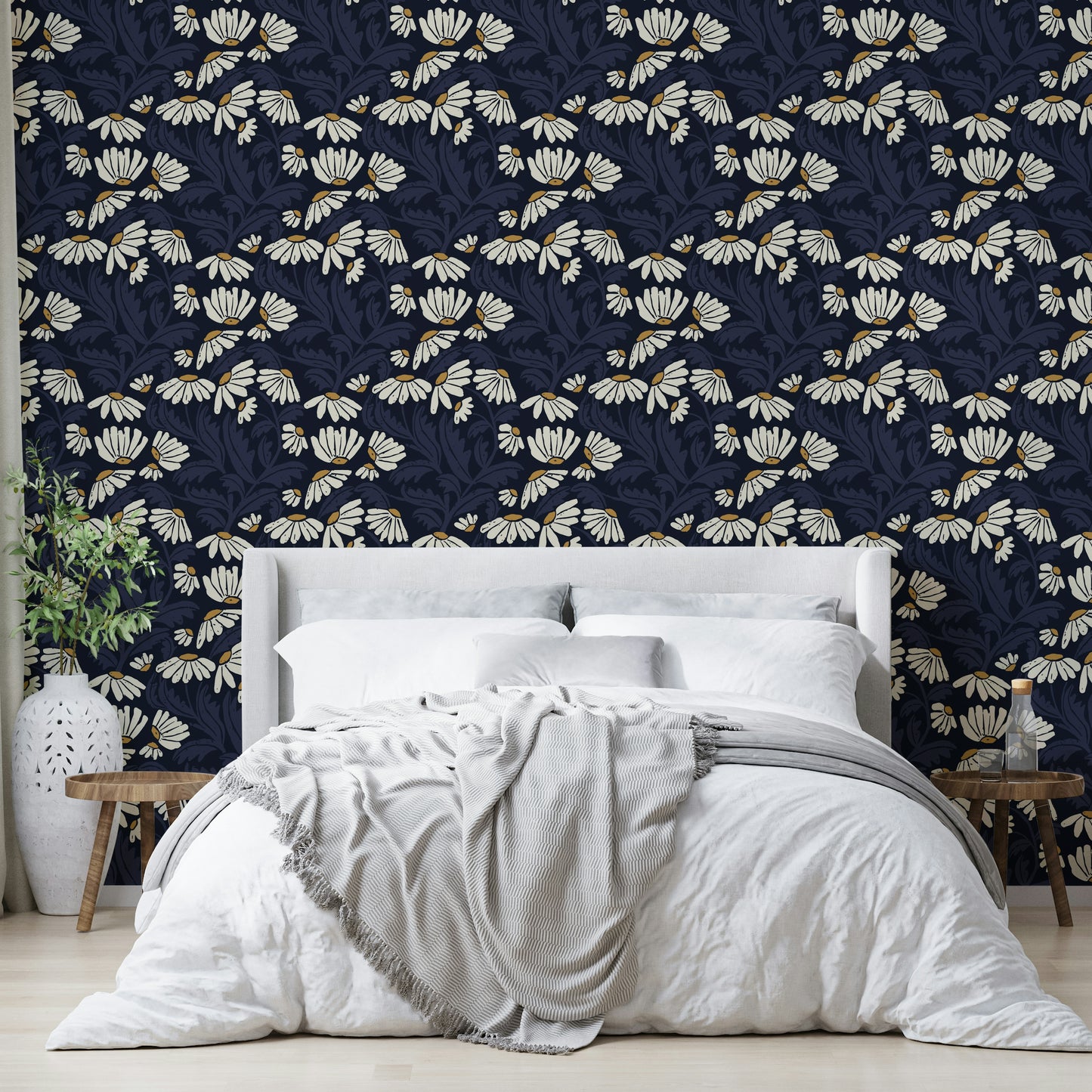 Starry night daisy wallpaper style

