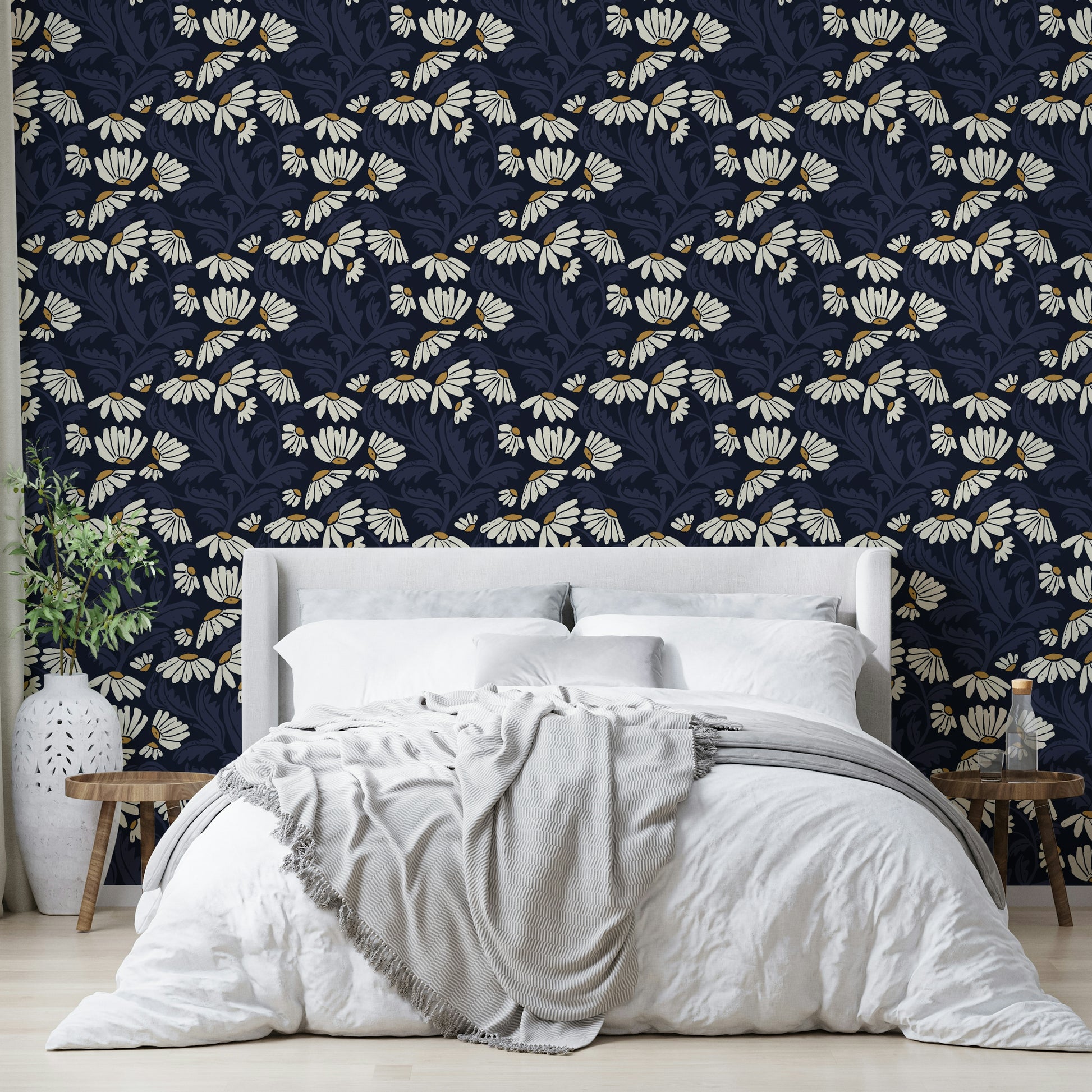 Starry night daisy wallpaper style

