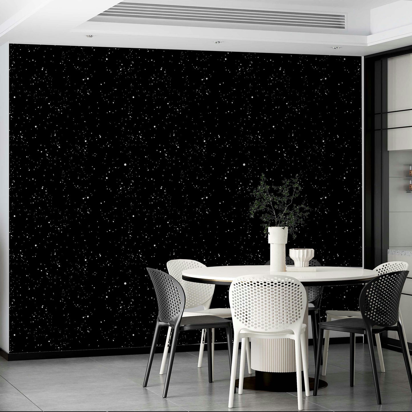 High resolution night sky wallpaper for a sophisticated home theater or den.