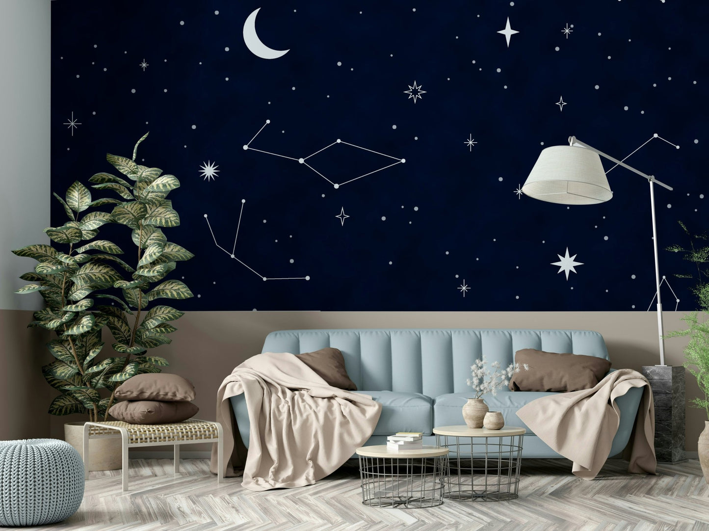 The stars and a crescent moon are a central focus of the image.

