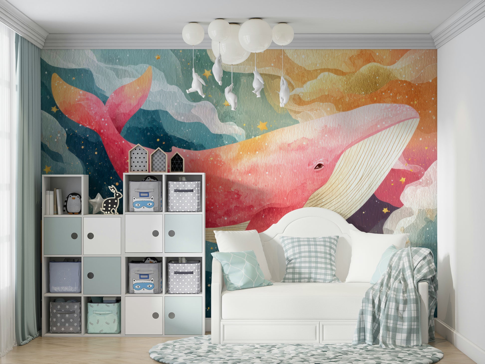 Bedroom whale mural

