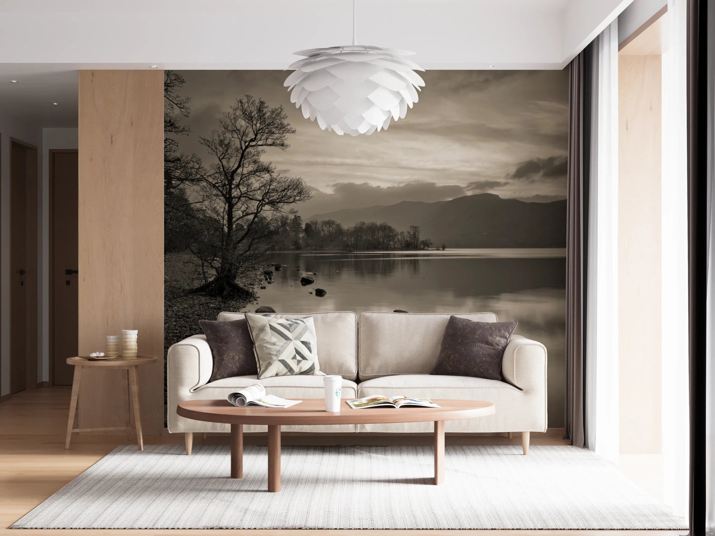 Still Lake at Dusk Wall Mural