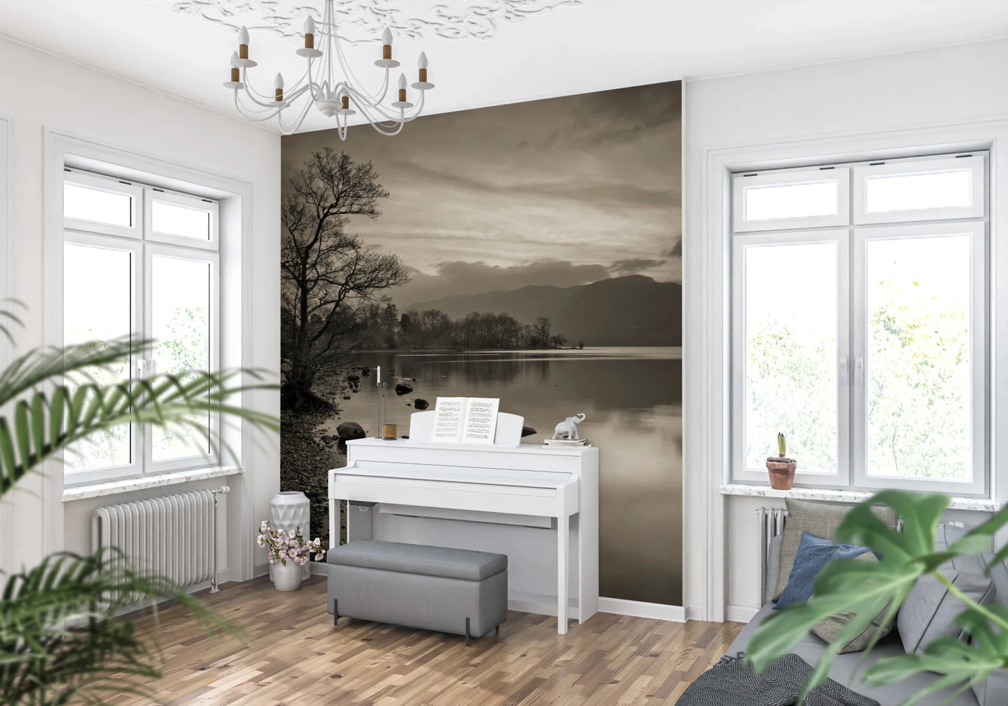 Still Lake at Dusk Wall Mural