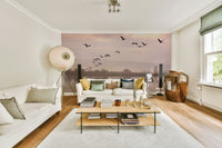 Still Waters, Flying Cranes Wall Mural