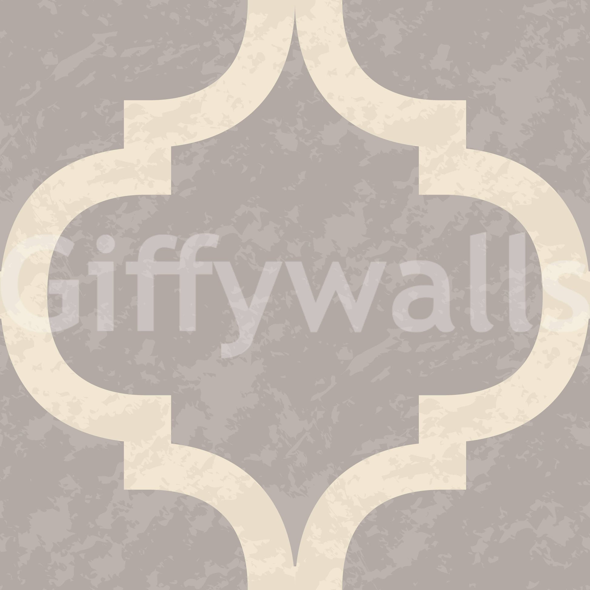 Modern Moroccan ogee wallpaper in stone grey