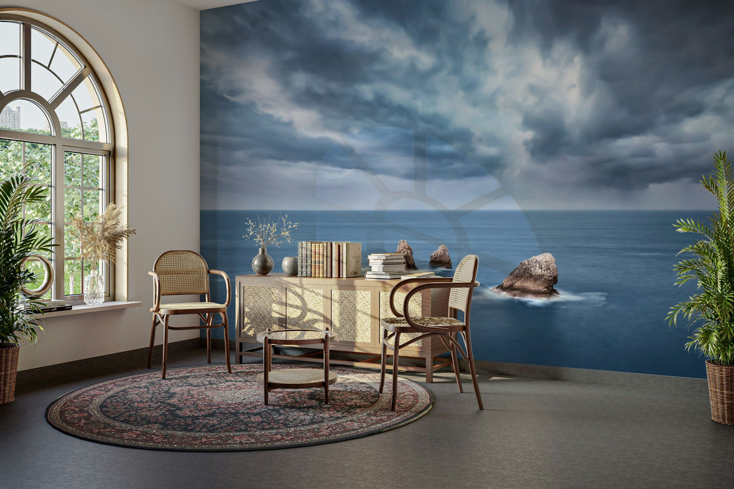 Moody Ocean Vista Wall Mural