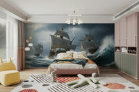 The colors are deep and dramatic, with dark blues, grays, and whites.

