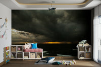 An angled shot of the mural's classic color palette.

