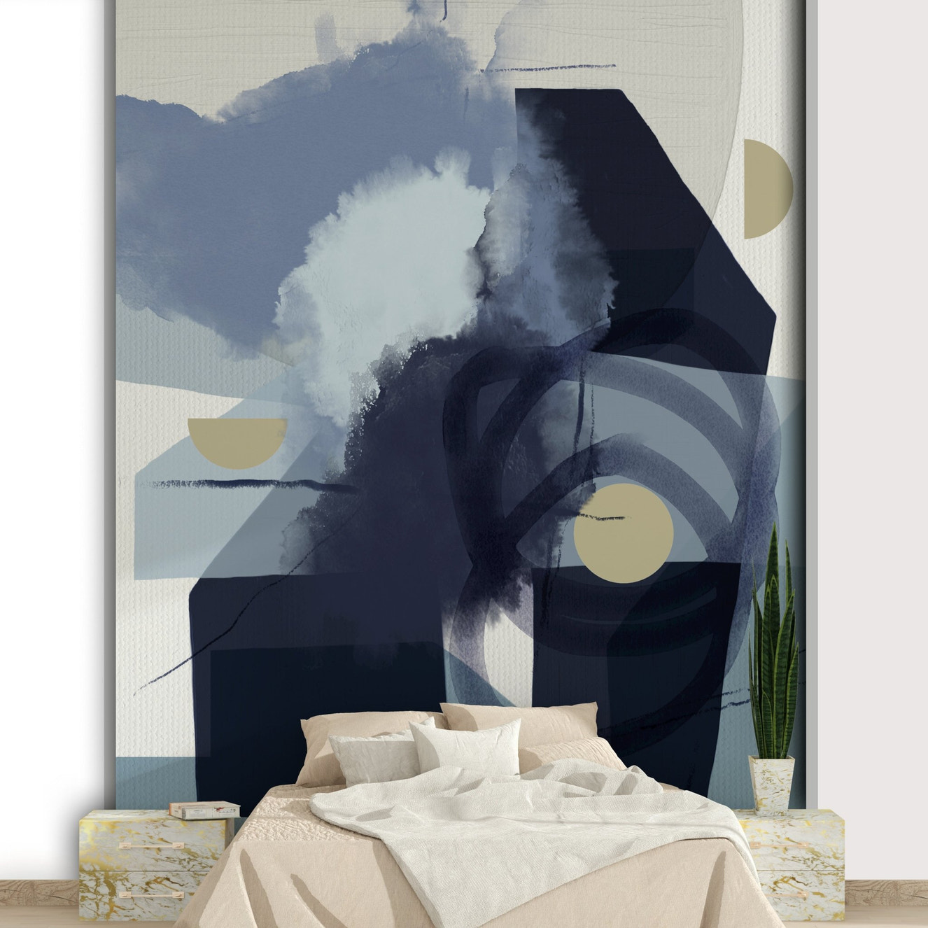 Strange Beauty mural wallpaper with abstract design

