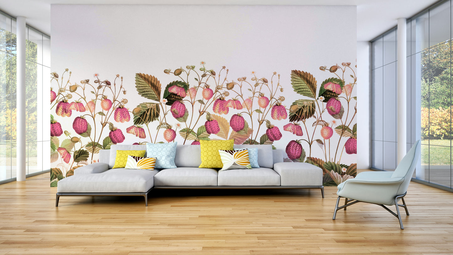 Fresh strawberry garden wallpaper for walls

