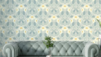 Strawberry Folk Mist Leaf wallpaper with soft green tones

