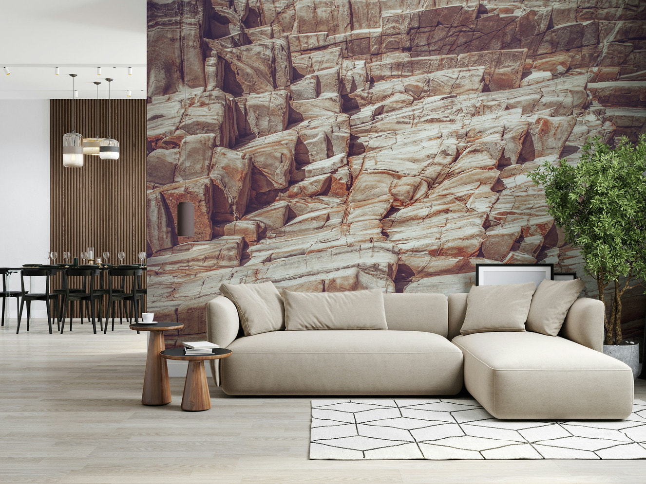 Striated Rock Face Wall Mural -2226342