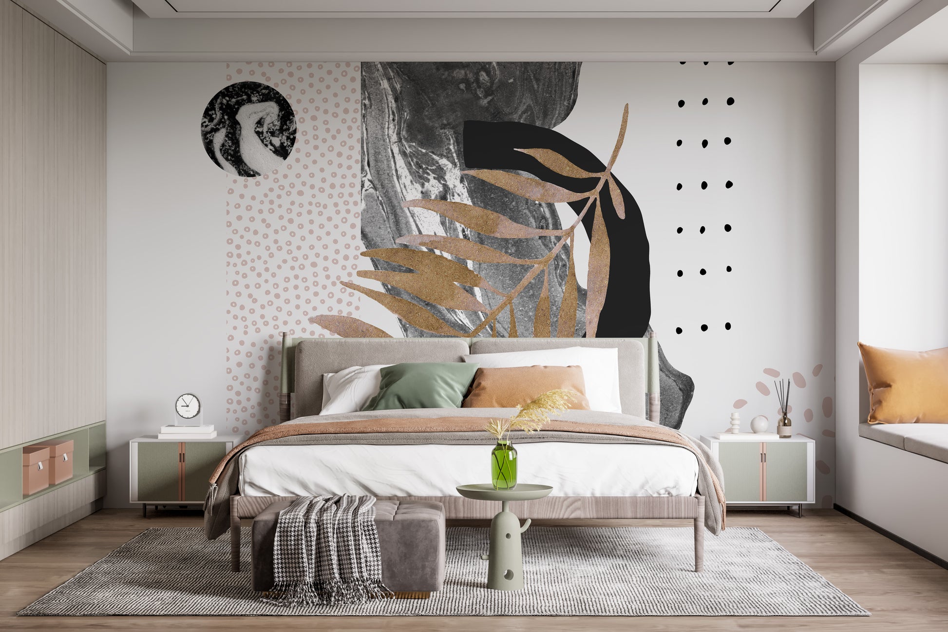 Stylish black and white marble wallpaper
