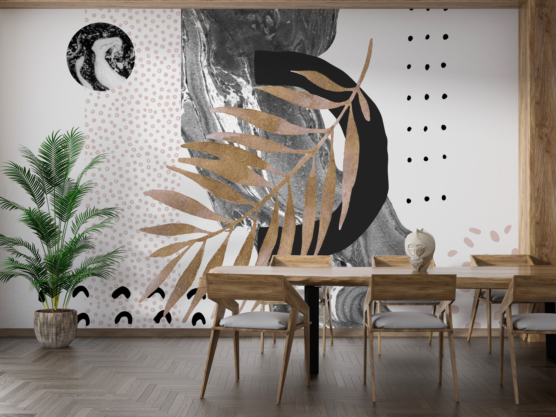 Unique monochrome marble wallpaper art
