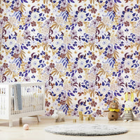 Neutral botanical pattern wallpaper with fine detail

