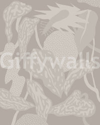 Artistic foliage mural wallpaper for living room

