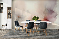 Neutral blush tones in a scalloped design for a modern and clean kitchen area.