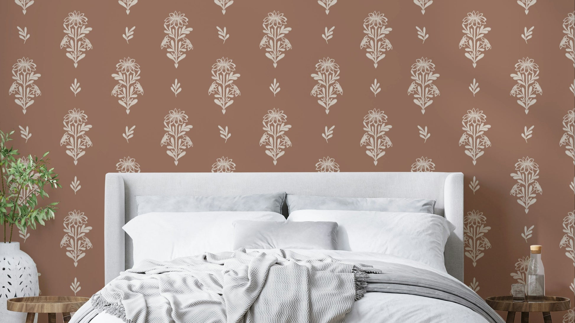 Subtle Terracotta Floral wallpaper

