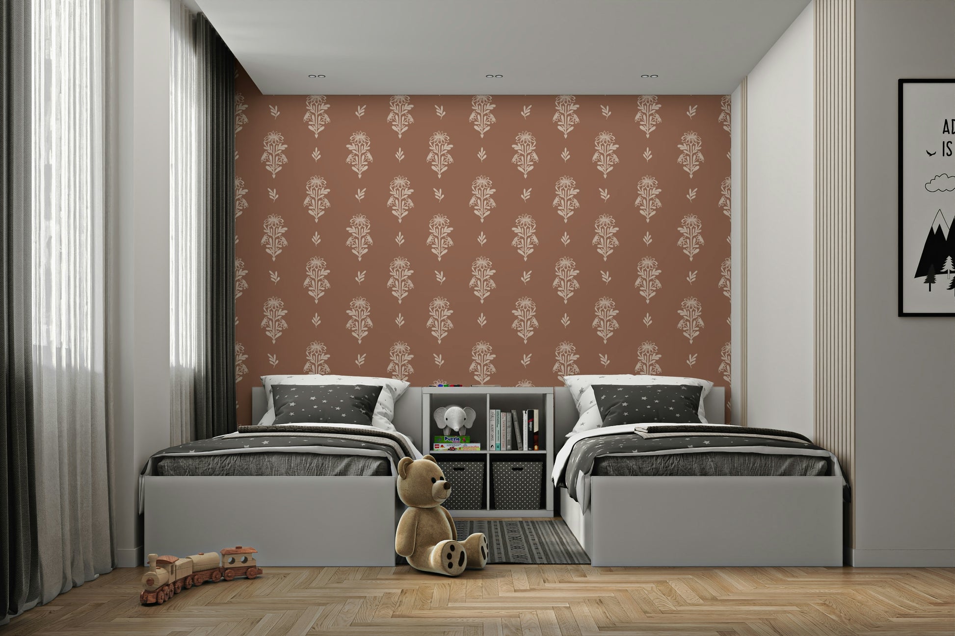 Natural floral wallpaper design

