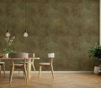 Faux suede wallpaper in earthy olive green


