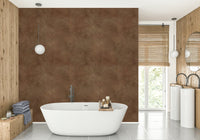 Sable-toned wall mural with suede effect detail

