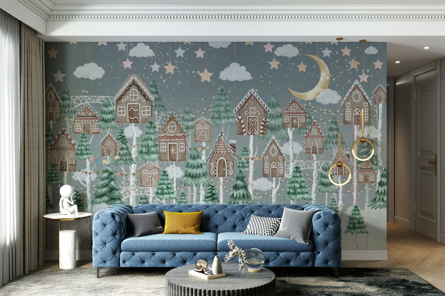 The colors are soft and gentle, with pale purples, pinks, and blues.

