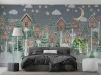 The trees and foliage have a fantasy-like appearance.

