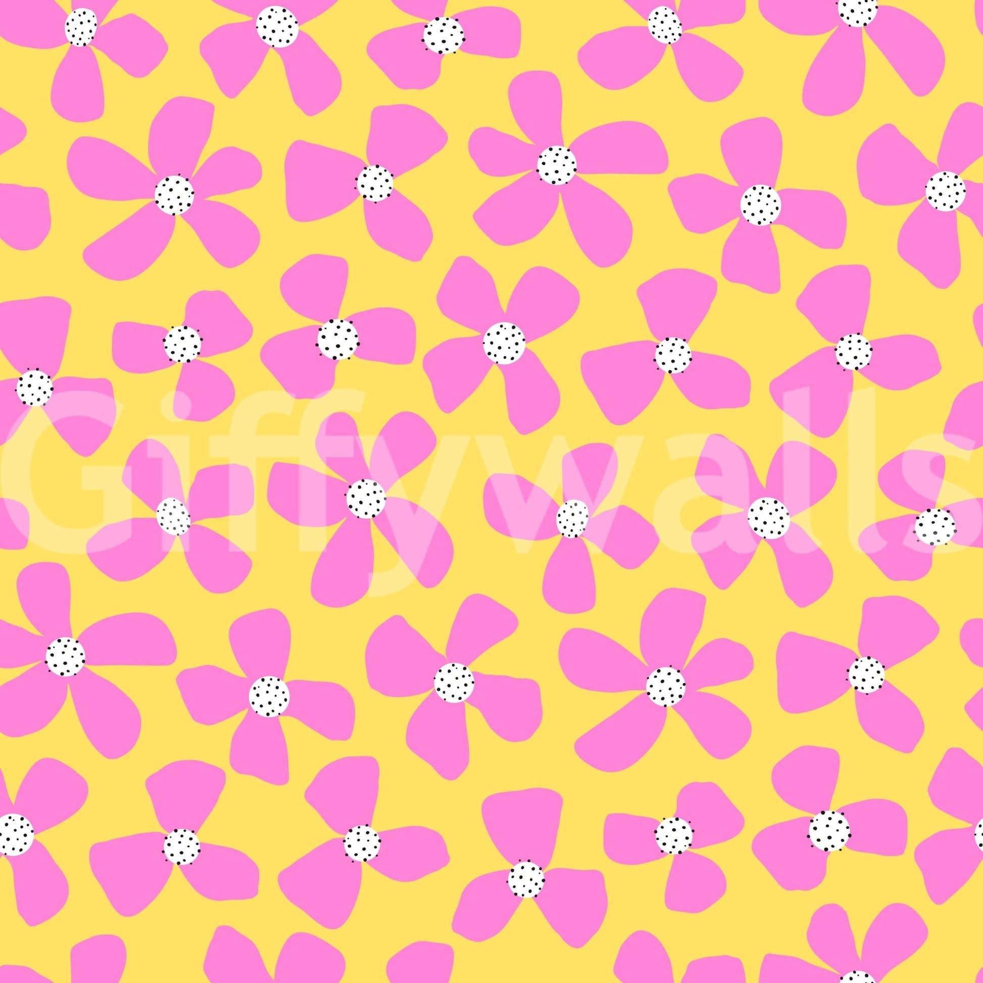 Summer-inspired floral wallpaper with blooming flowers

