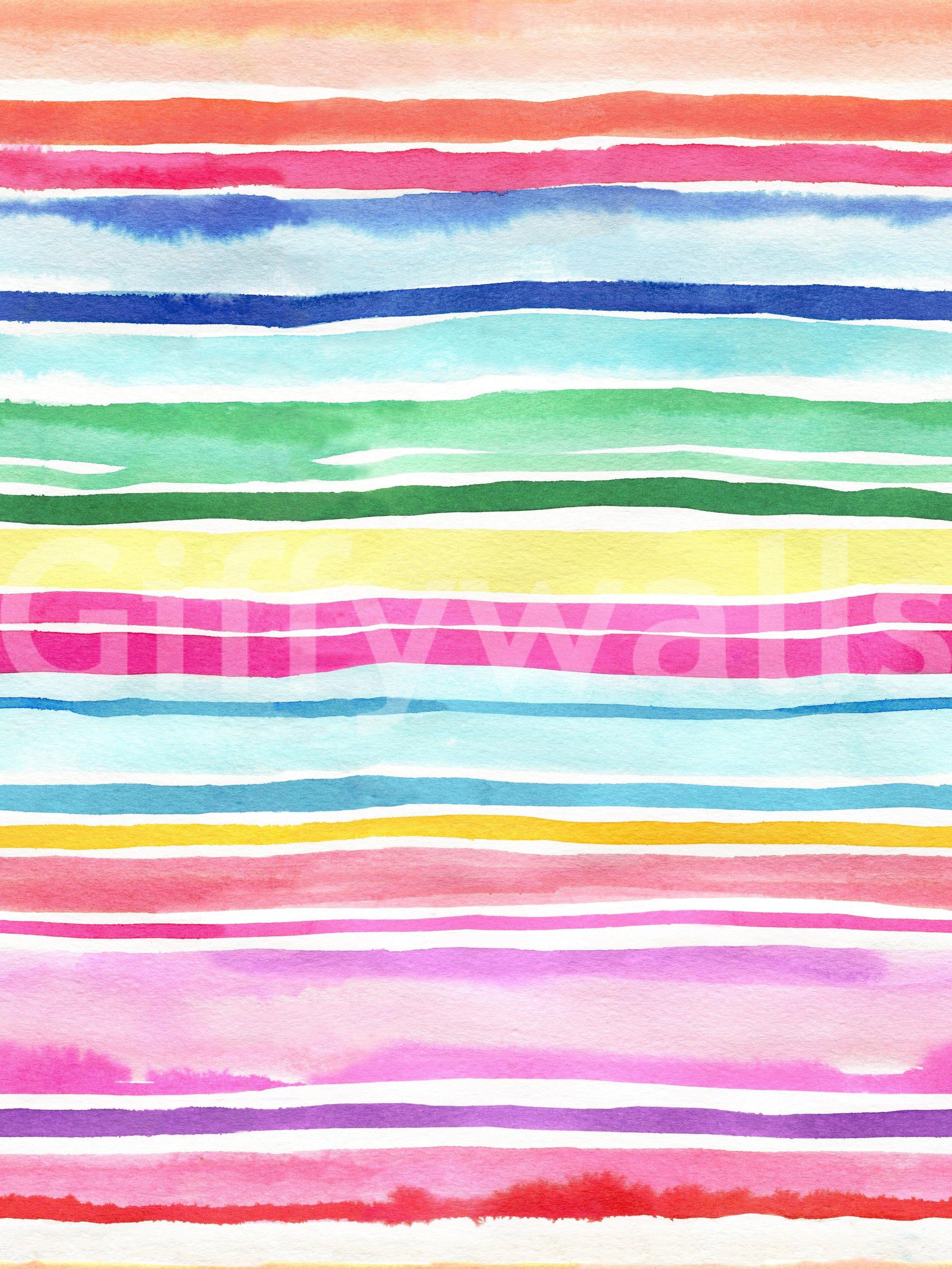 Striped wallpaper in vibrant colors, perfect for creating a fun atmosphere.

