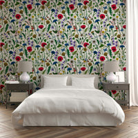 Peaceful summer meadow wallpaper for natural room decor

