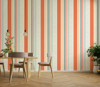Bold striped wallpaper with fresh summer colors

