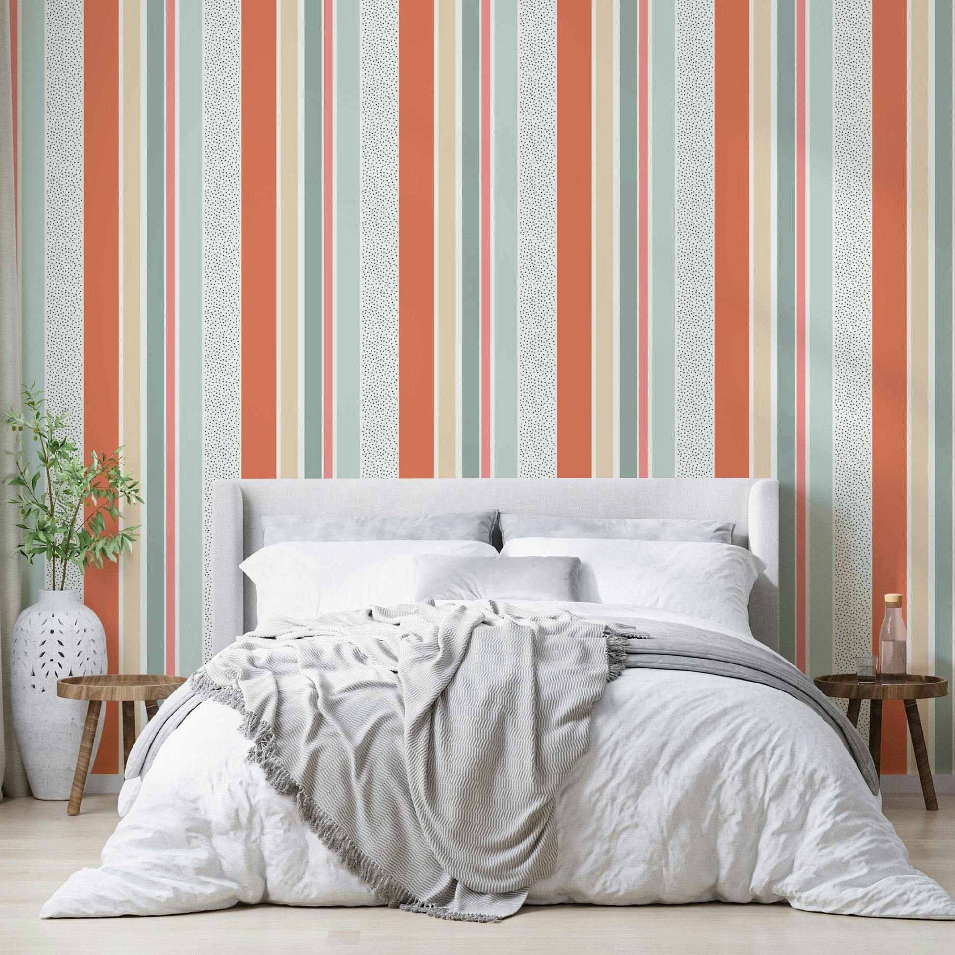 Modern summer stripes wallpaper for fresh home decor

