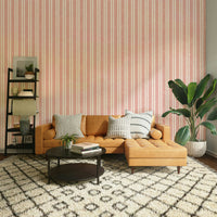 Red beach stripe wallpaper for feature walls

