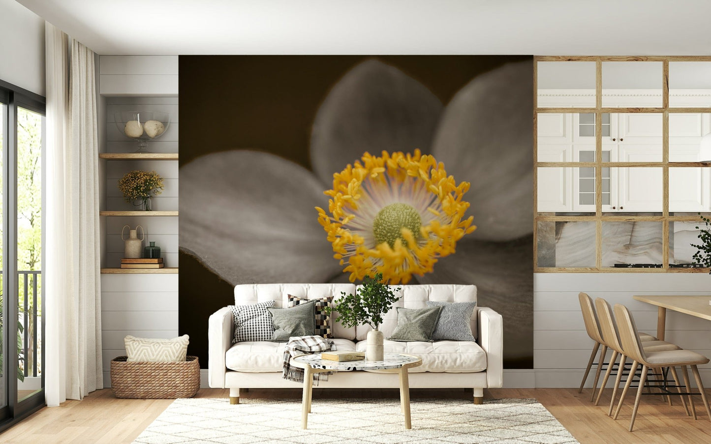 Botanical macro wall mural in soft focus
