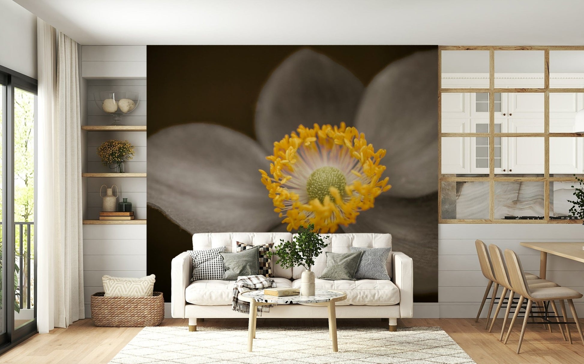 Botanical macro wall mural in soft focus