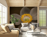 Elegant flower wall mural with dark backdrop