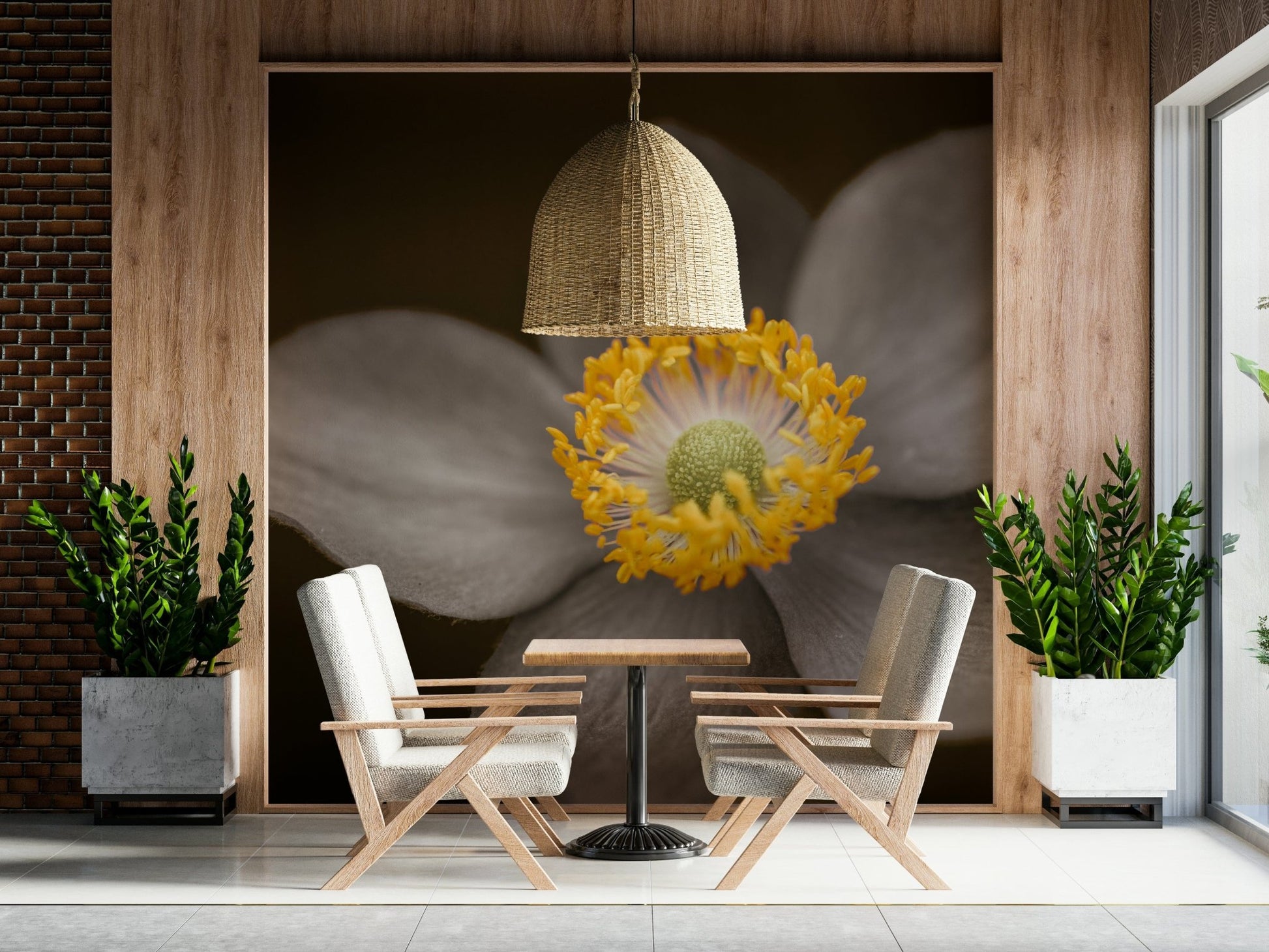 Macro floral wall mural with fine texture