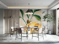 Sunlit petals wall mural with glowing floral detail

