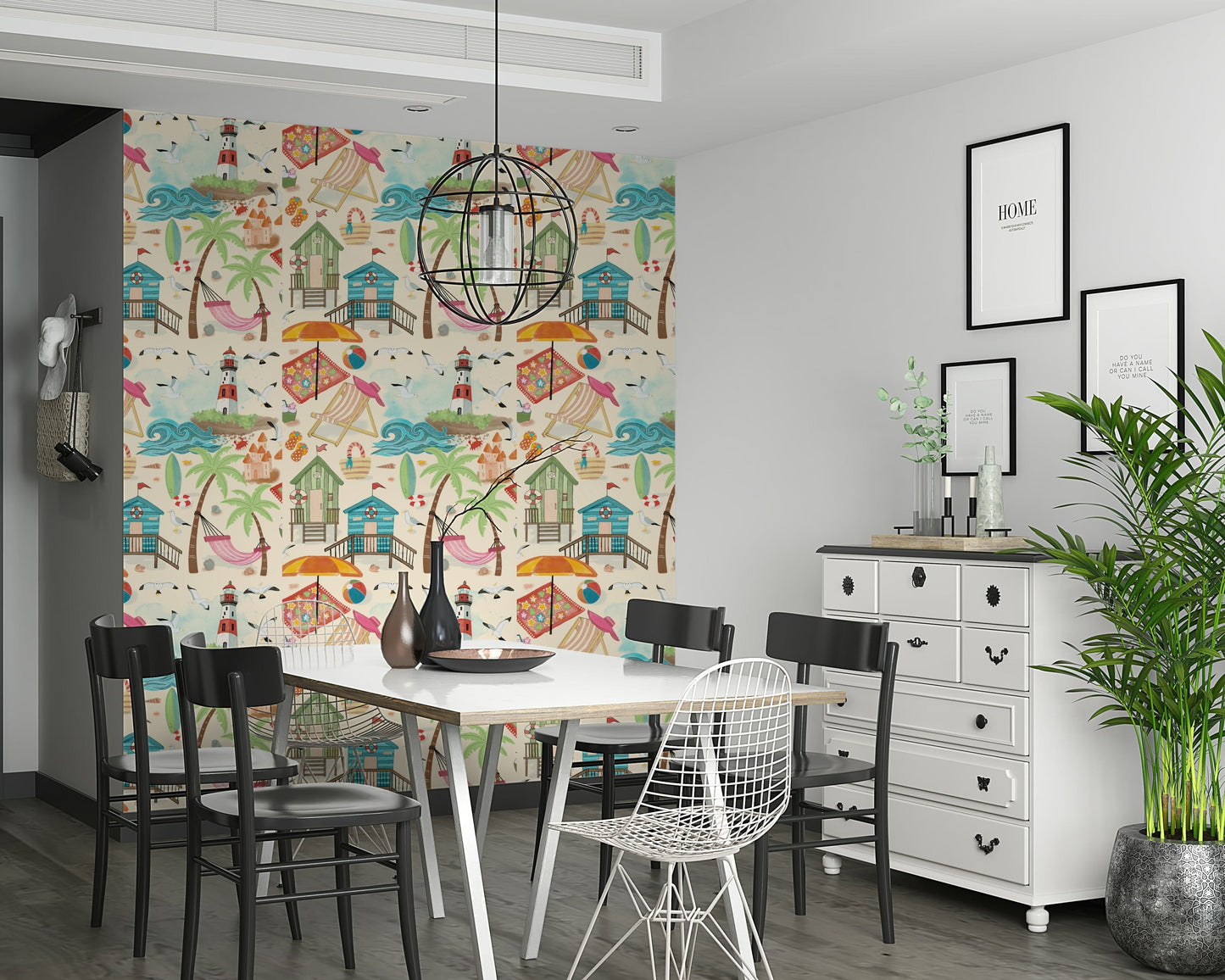 Beach-inspired wallpaper with serene ocean waves and coastal textures.