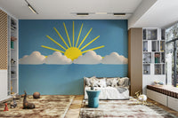 Sunny Skies and Cloud Dreams mural perfect for nurseries and bedrooms

