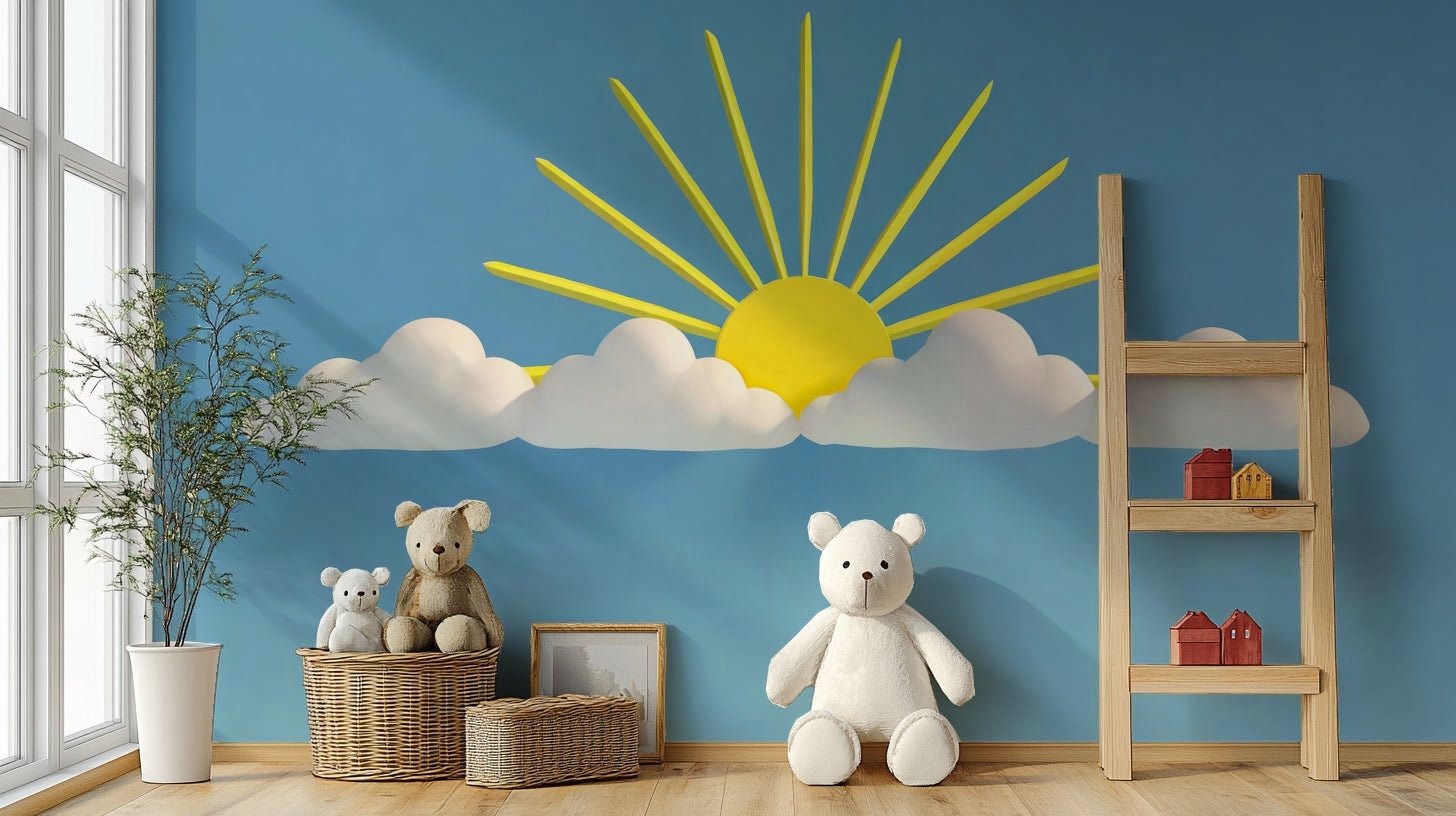 Uplifting wall mural with a calm and serene sky design

