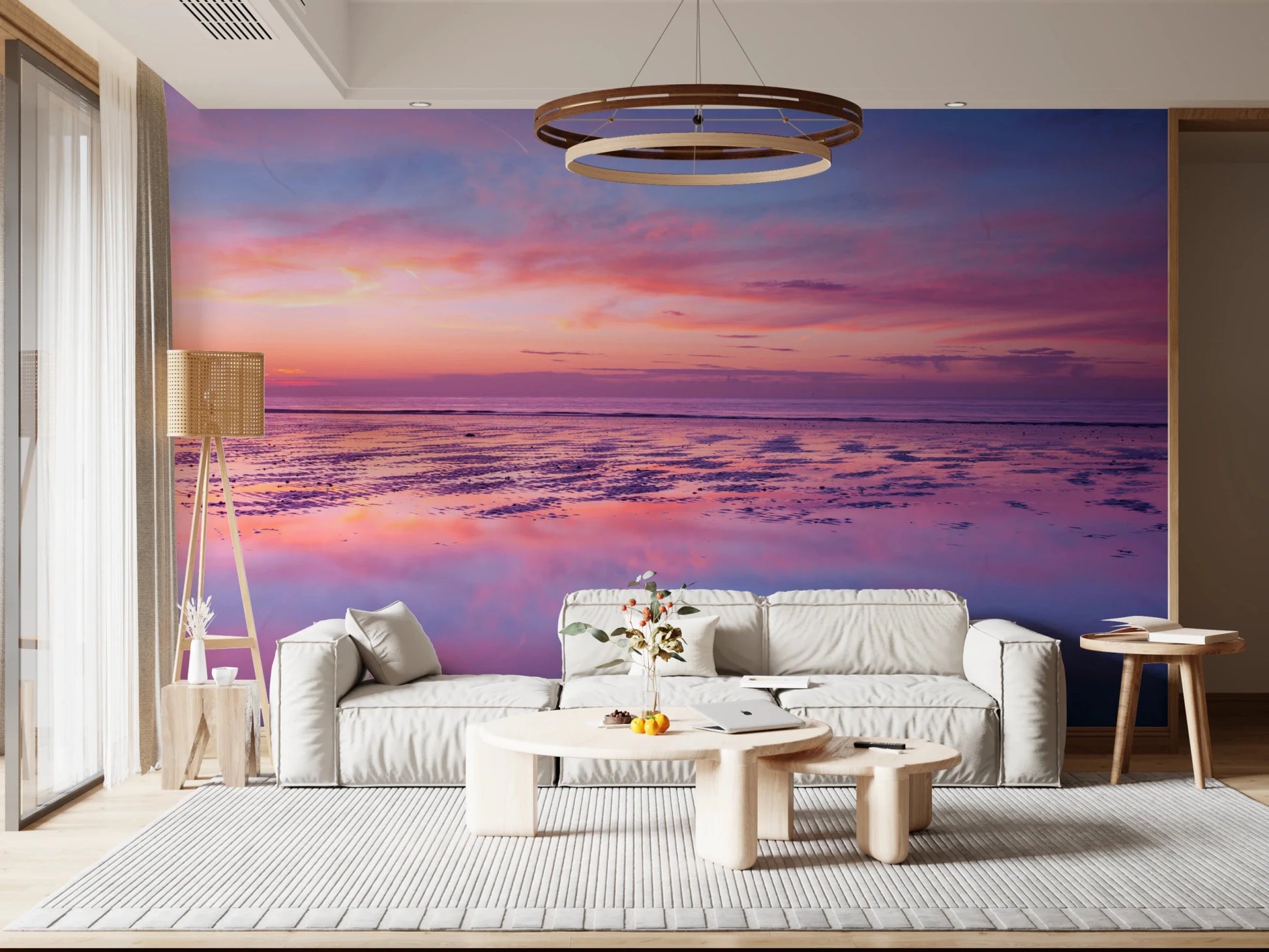 Sunrise at beach Wall Mural