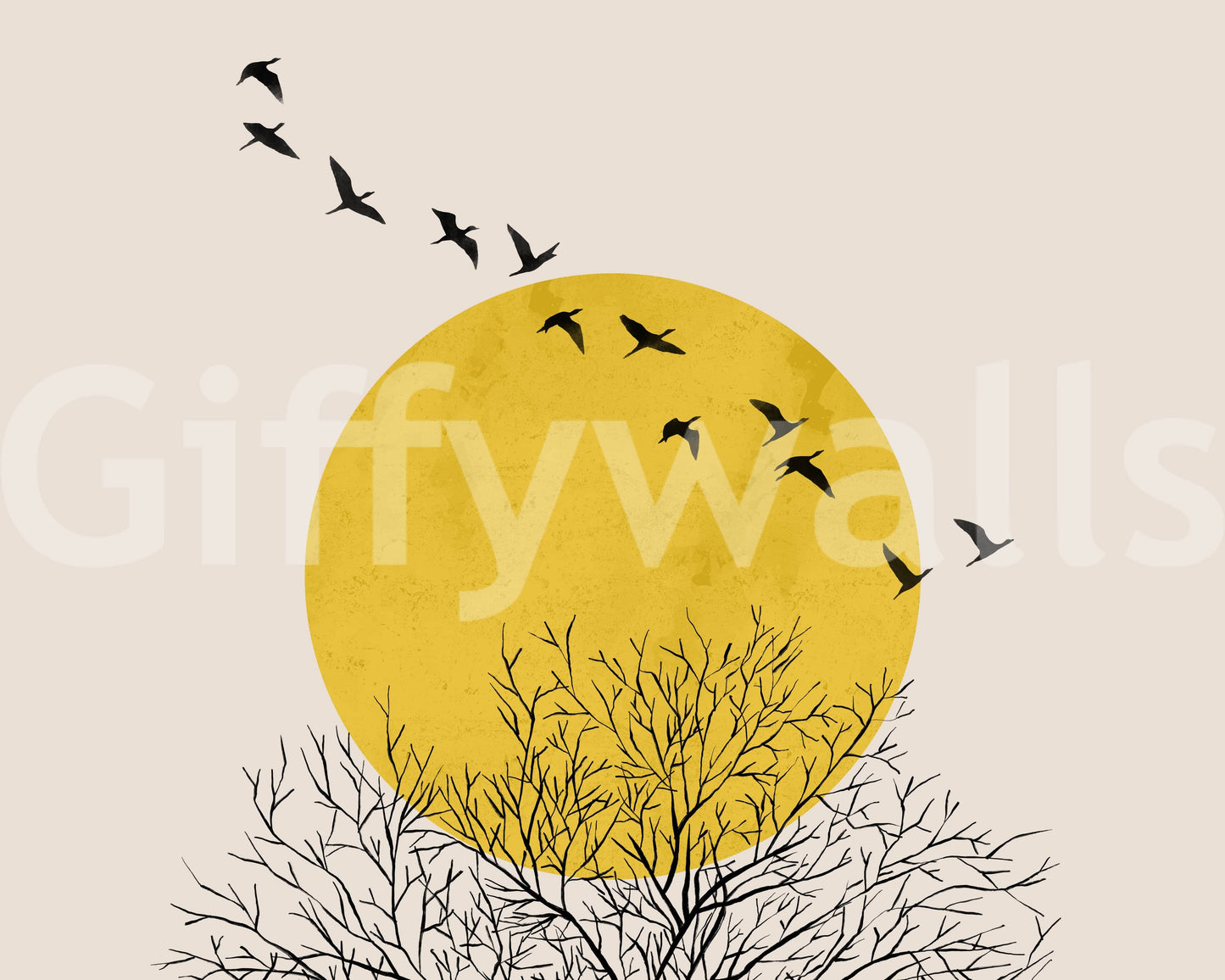 Birds at Sunrise Wall Mural