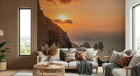Mediterranean coast wall mural at sunrise