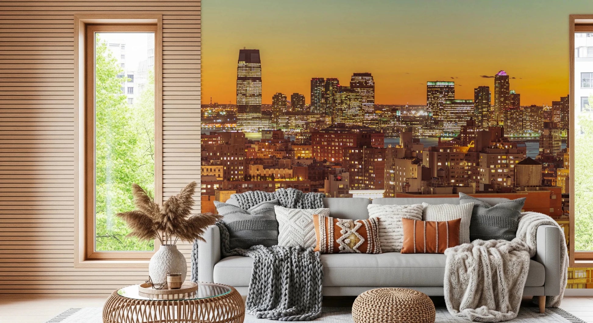Sunset Metropolis Wall Mural