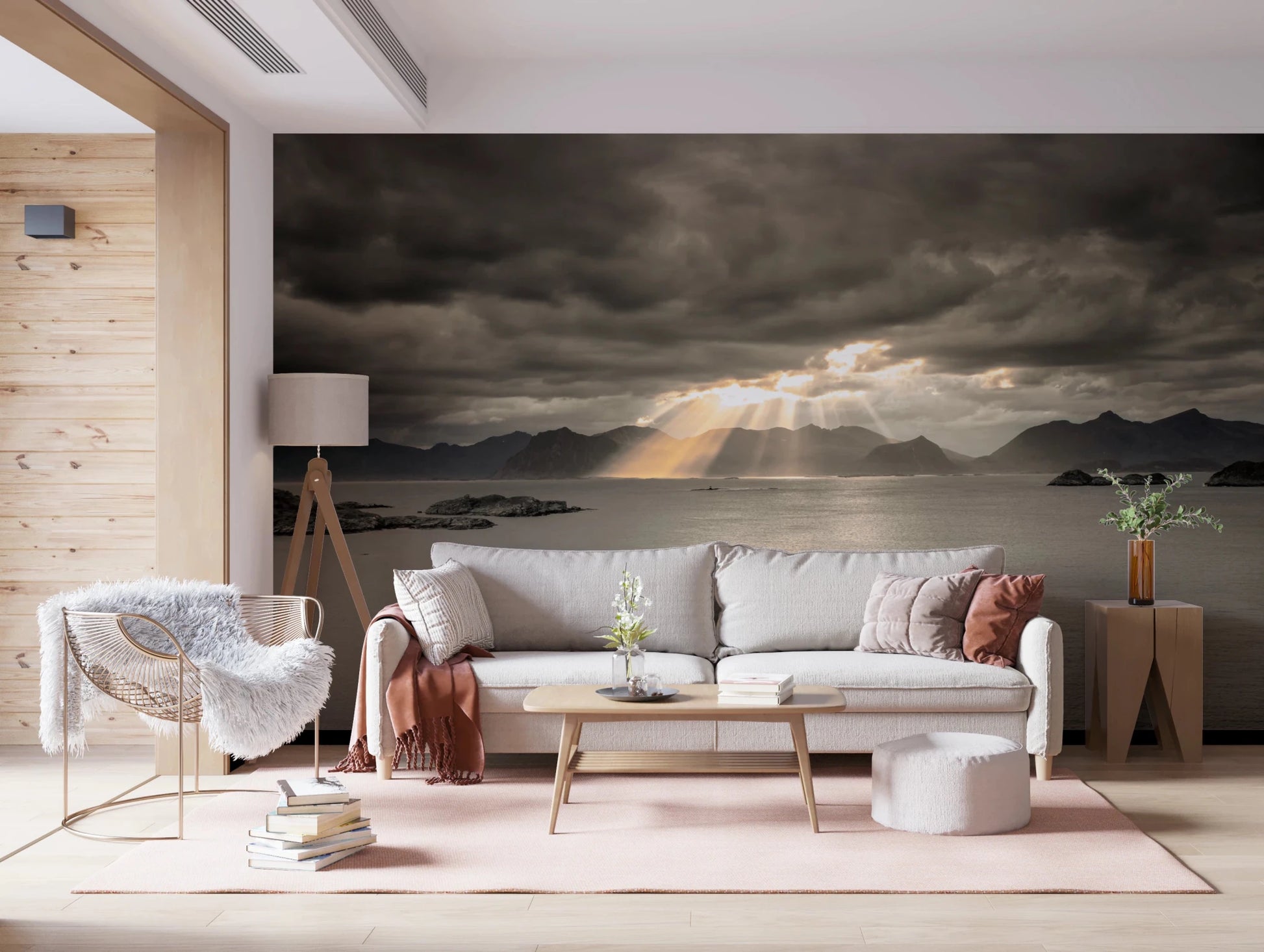 Sunset of Norwegian Fjord Wall Mural