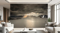 Sunset of Norwegian Fjord Wall Mural